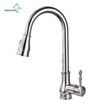 Wholesale price chromed single handle pull down kitchen faucet